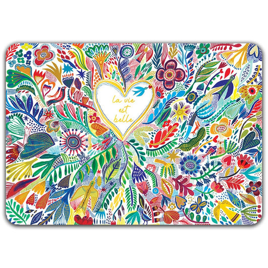 La vie est belle - Set de table dorure Cartes d'Art 