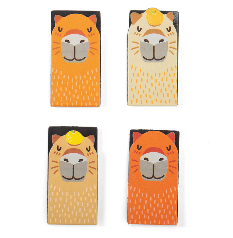 Marque-pages magnétiques capybara Kikkerland – lot de 4